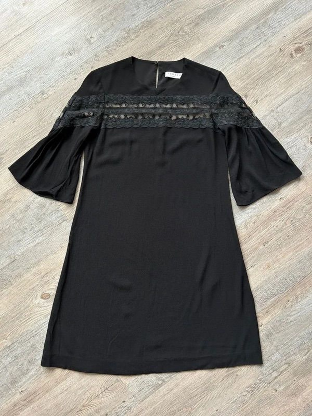 Sandro Paris Frame Black Lace-Panel A-Line Dress